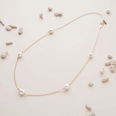 Keshi Station necklace K18YG