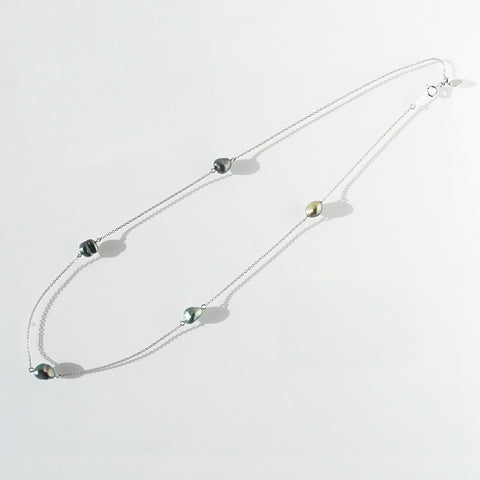 Keshi Station necklace K18WG